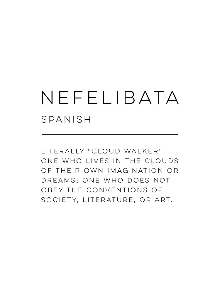 Nefelibata Definition | Art Print