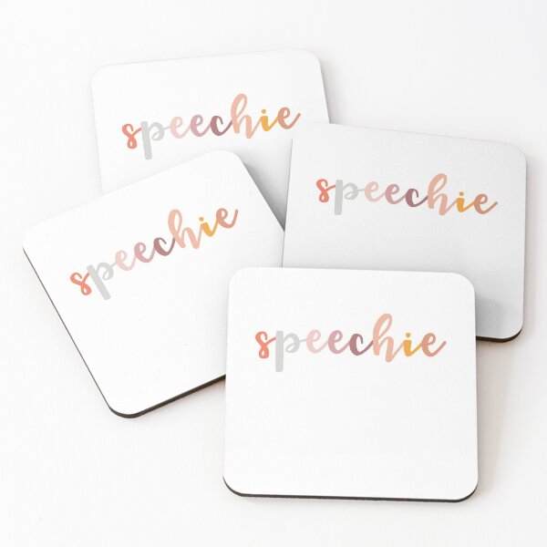 Speechie Speech Language Pathologist Speechie Boho Rainbow Retro Coasters (Set of 4)