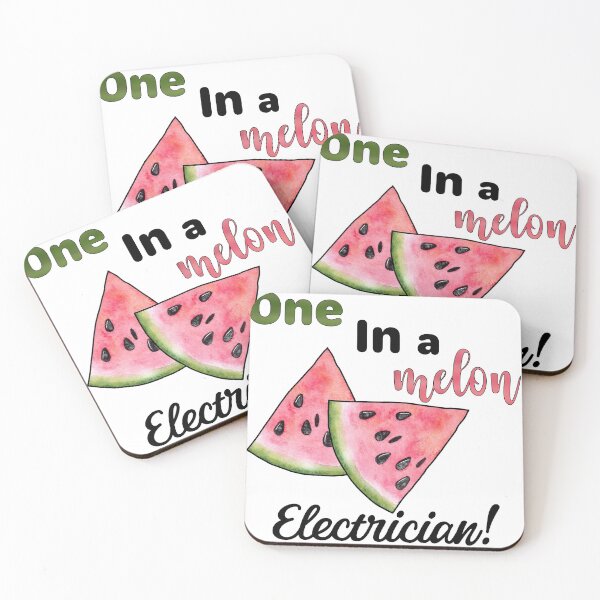 Item preview, One in a Melon Electrician with Watercolor Watermelon Slices designed and sold by LovenLaughter.