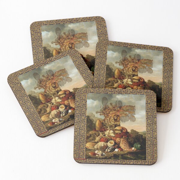 Item preview, STILL LIFE WITH SEA SHELLS,CORALS ,MARINE PLANTS ON THE COAST Antique Flemish Painting designed and sold by BulganLumini.