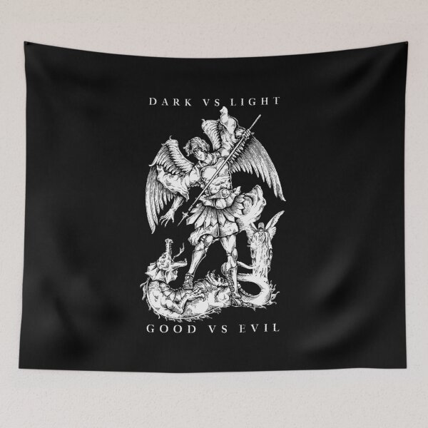 Item preview, dark versus light evil versus good angel vs dragon designed and sold by ZenCloak.