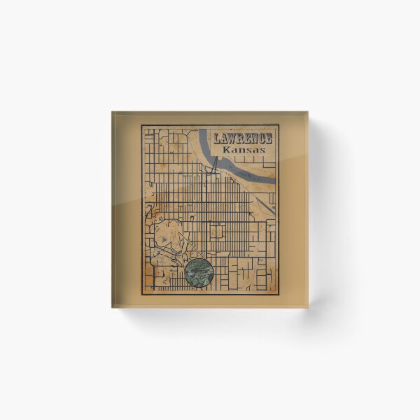 Item preview, Vintage Lawrence Kansas Map designed and sold by kelbyredux.