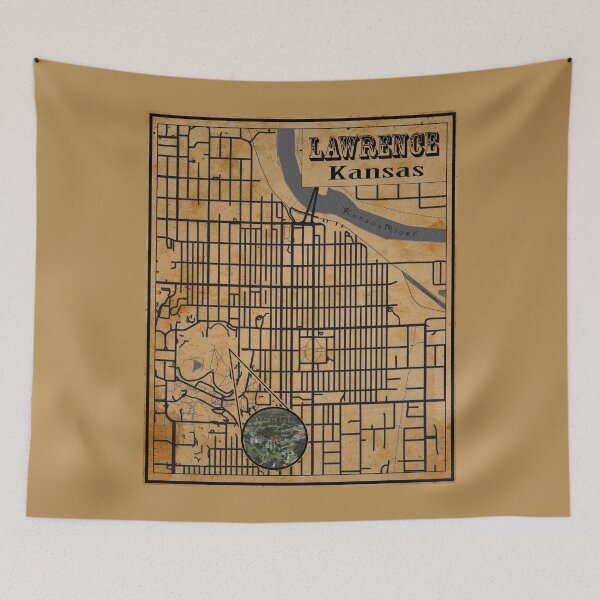 Item preview, Vintage Lawrence Kansas Map designed and sold by kelbyredux.