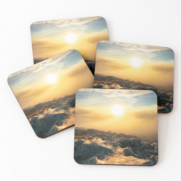 Item preview, Amazing sunset above clouds and sun lit rocks designed and sold by Patrik Lovrin.