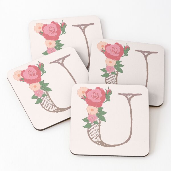 Item preview, Rose Gold Floral Letter "U" designed and sold by JPuckett-Design.