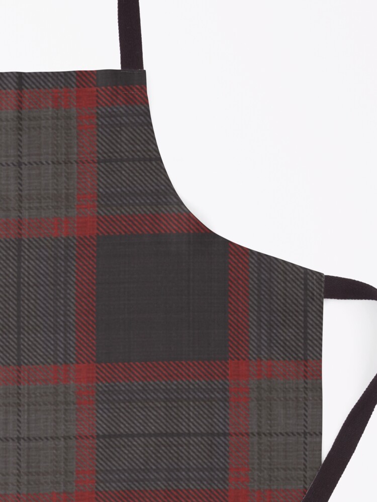 Alternate view of Hannibal TV Show Decor Fan Art - Cranberry Red and Warm Gray Plaid Suit Apron
