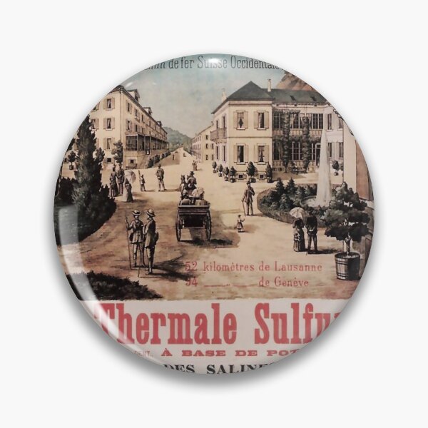 Item preview, retro lavey les bains eau thermale sulfureuse designed and sold by CorasPosters.