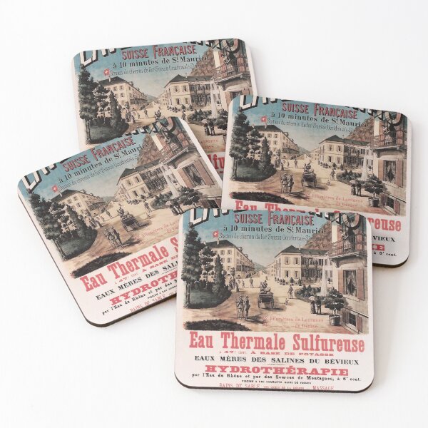 Item preview, retro lavey les bains eau thermale sulfureuse designed and sold by CorasPosters.