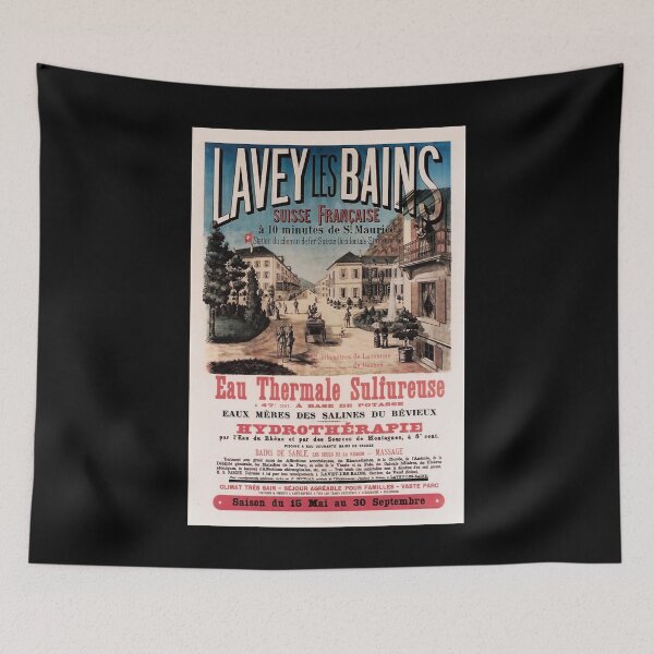 Item preview, retro lavey les bains eau thermale sulfureuse designed and sold by CorasPosters.