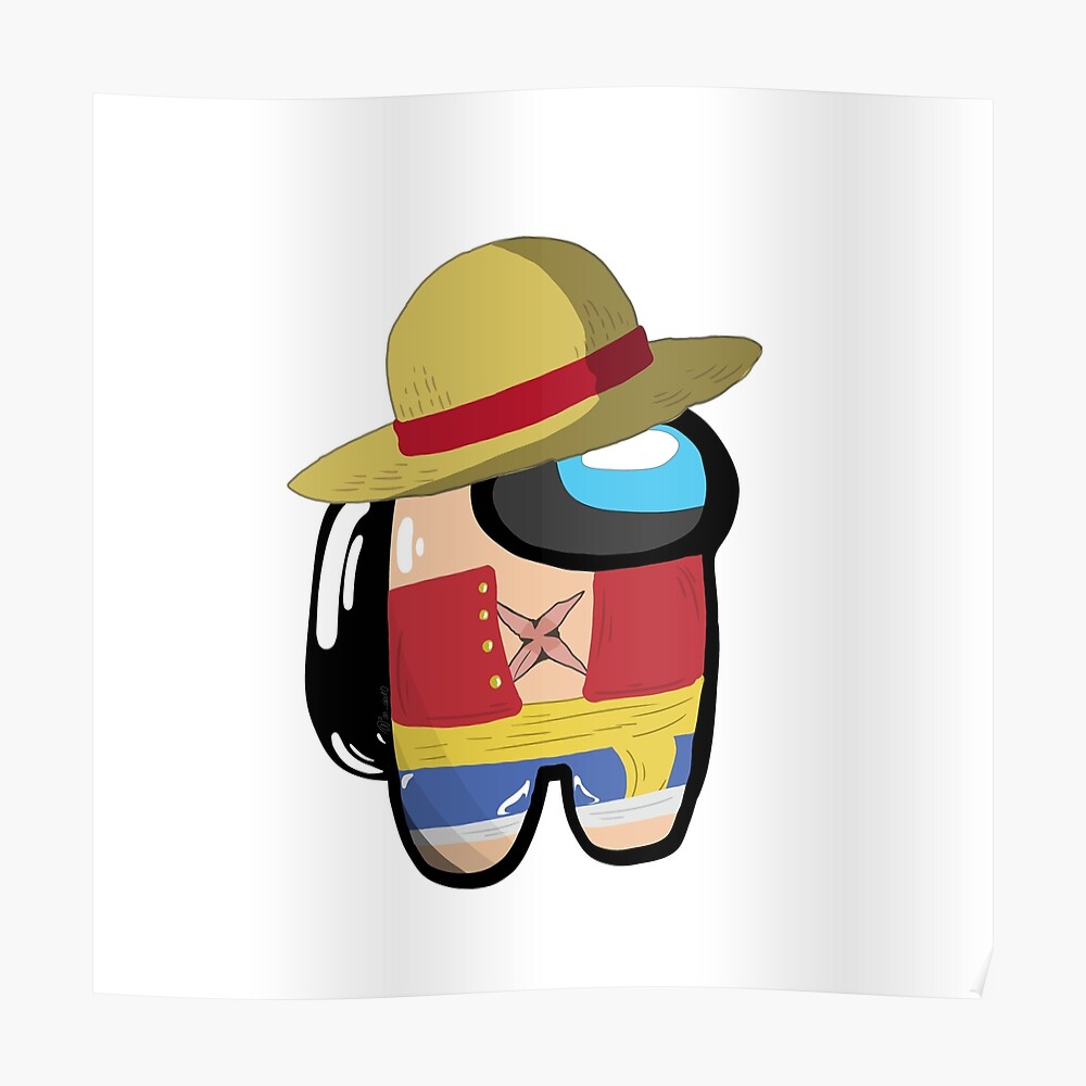 Among Us Laptop Sticker Luffy Character From Anime One Piece Now Available For Everyone Sticker By Odenshop Redbubble