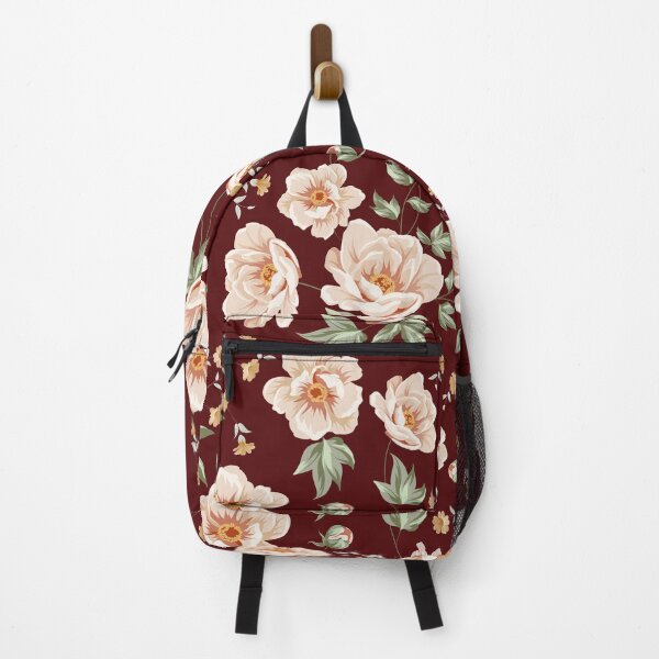 Item preview, Botanical floral peach watercolor flowers - oxblood designed and sold by colourfulslug.