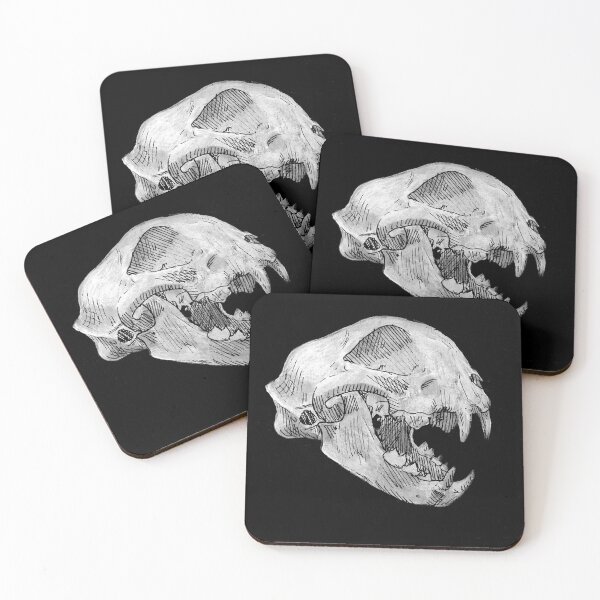 Item preview, Feline Skull Black and White  designed and sold by Dedven.