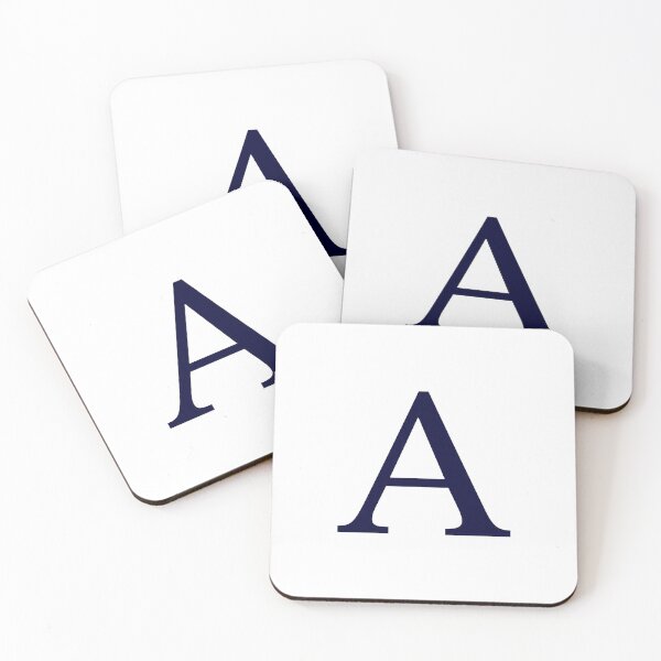 Artikelvorschau, Marineblau auf weißem Grundmonogramm A entworfen und verkauft von rewstudio.