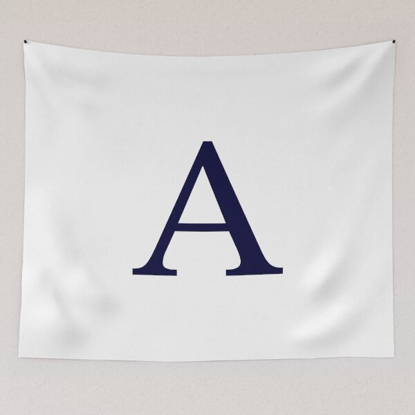 Artikelvorschau, Marineblau auf weißem Grundmonogramm A entworfen und verkauft von rewstudio.