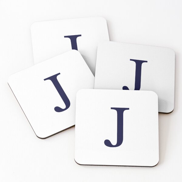 Item preview, Navy Blue On White Basic Monogram J designed and sold by rewstudio.