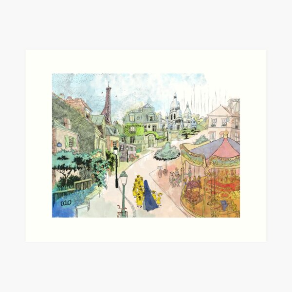 Item preview, Madeline Paris Street Watercolor designed and sold by elopez7228.