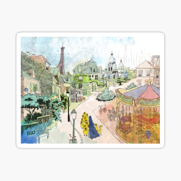 Item preview, Madeline Paris Street Watercolor designed and sold by elopez7228.