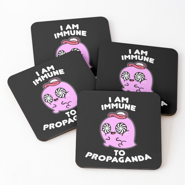 Item preview, I Am Immune To Propaganda – Cute Pink Hypnotic Blob designed and sold by The Green Corner.
