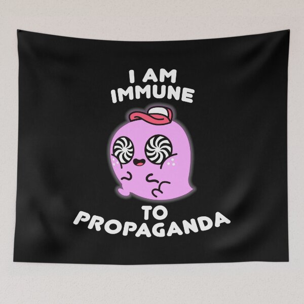 Item preview, I Am Immune To Propaganda – Cute Pink Hypnotic Blob designed and sold by The Green Corner.