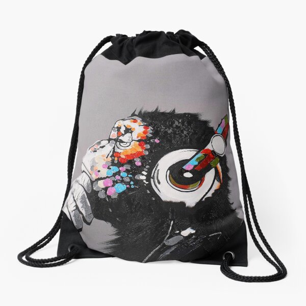 Item preview, DJ Monkey With Headphones Thinking - Thinker chimp designed and sold by WE-ARE-BANKSY.