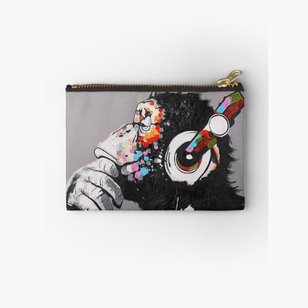 Item preview, DJ Monkey With Headphones Thinking - Thinker chimp designed and sold by WE-ARE-BANKSY.