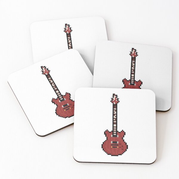 Item preview, Bent Red Pixel Style Guitar (Upright) designed and sold by gkillerb.