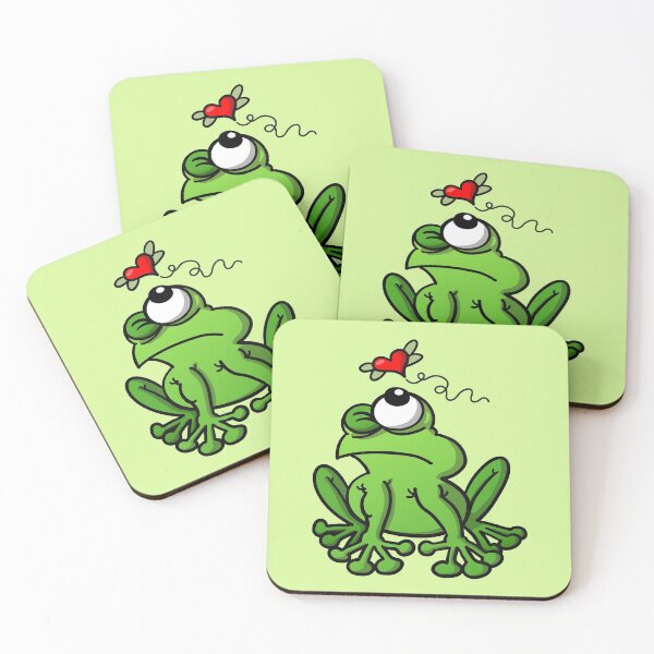 Item preview, Mischievous green frog chasing the mosquito of love designed and sold by Zoo-co.