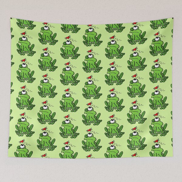 Item preview, Mischievous green frog chasing the mosquito of love designed and sold by Zoo-co.
