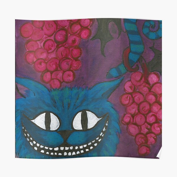 Smiley Cheshire Cat in the Vineyard Poster