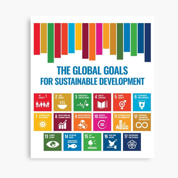 The Global Goals for Sustainable Development - UN Sustainable Development Goals SDGs 2030 Canvas Print