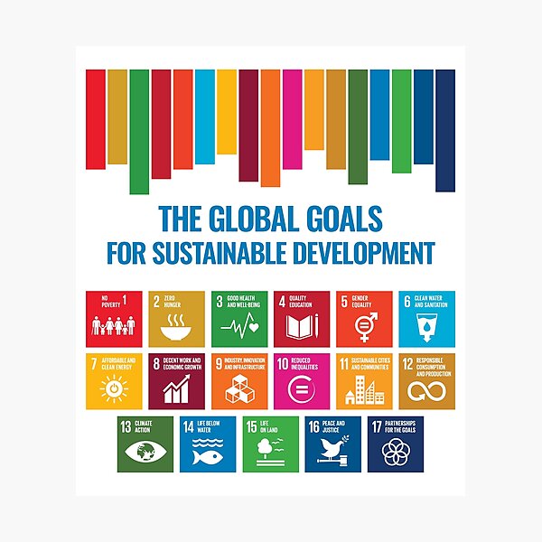 The Global Goals for Sustainable Development - UN Sustainable Development Goals SDGs 2030 Photographic Print