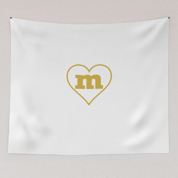 Item preview, Gold Letter M I Love M Heart Monogram designed and sold by clothesy7.