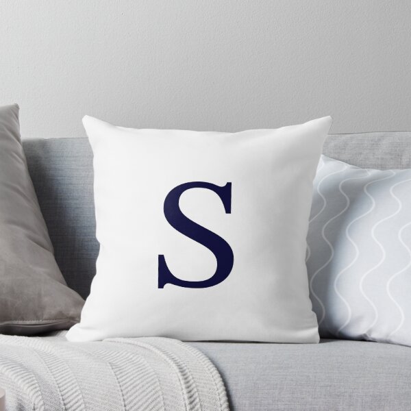 Aperçu de l'œuvre Monogramme basique S bleu marine sur blanc créée et vendue par rewstudio.