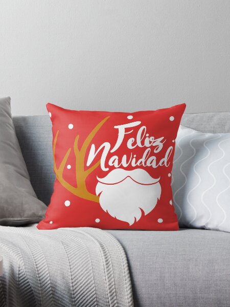 PAPÁ NOEL Y LOS RENOS DE NAVIDAD Diseño minimalista inspirado Cojín
