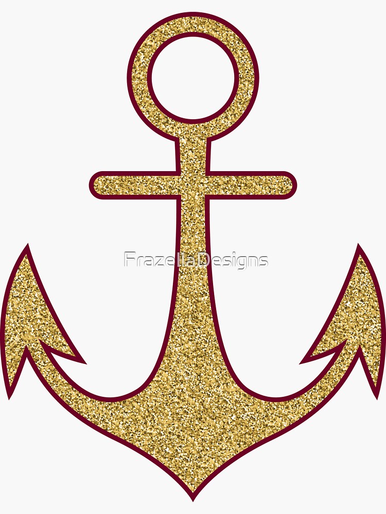 "Golden Anchors Aweigh Nautical Theme" Sticker for Sale by FrazellaDesigns Redbubble