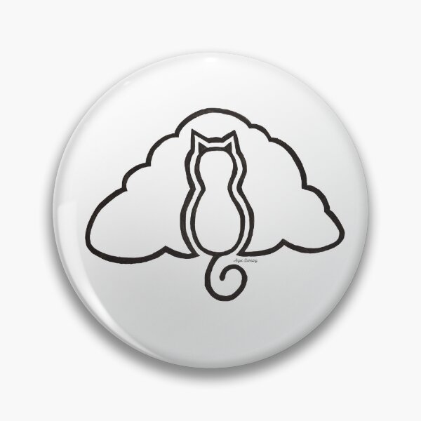 Item preview, cloud cat black outline designed and sold by angeldarkling.