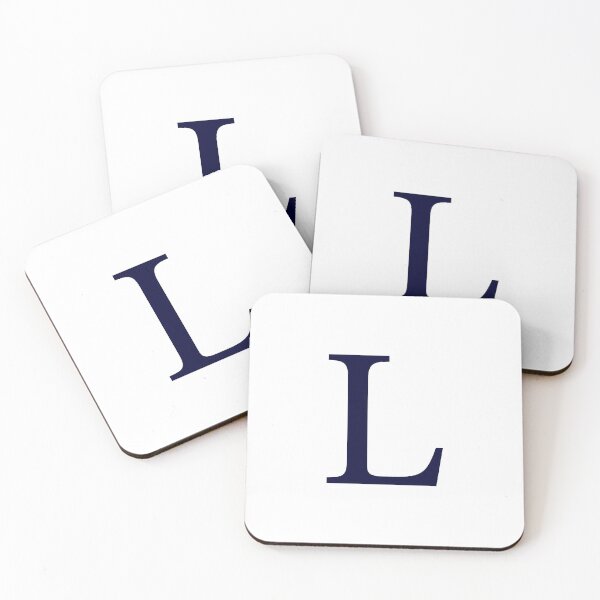 Item preview, Navy Blue On White Basic Monogram L designed and sold by rewstudio.