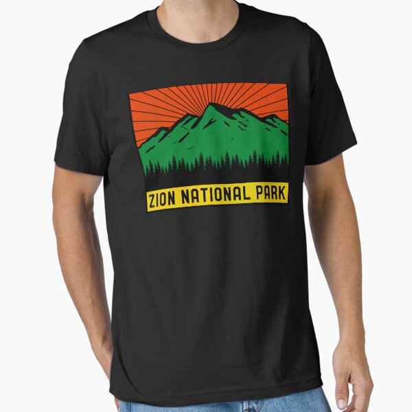 Vista previa del artículo con la obra «Vintage Zion National Park Utah Mountain Souvenir Retro años 60», diseñado y vendido por merchzy.