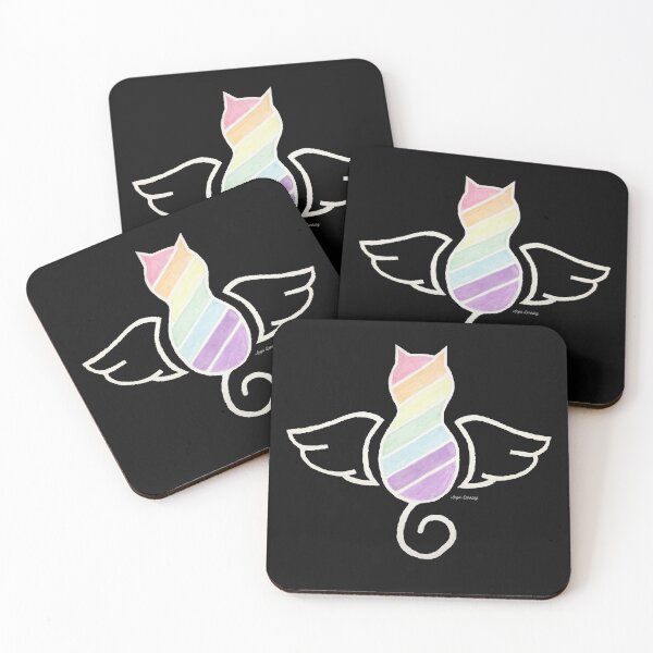 Item preview, angel winged rainbow cat designed and sold by angeldarkling.