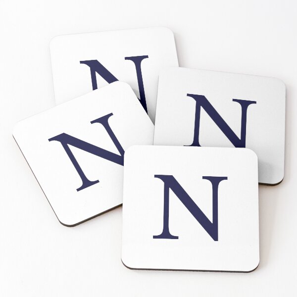 Artikelvorschau, Marineblau auf weißem Grundmonogramm N. entworfen und verkauft von rewstudio.