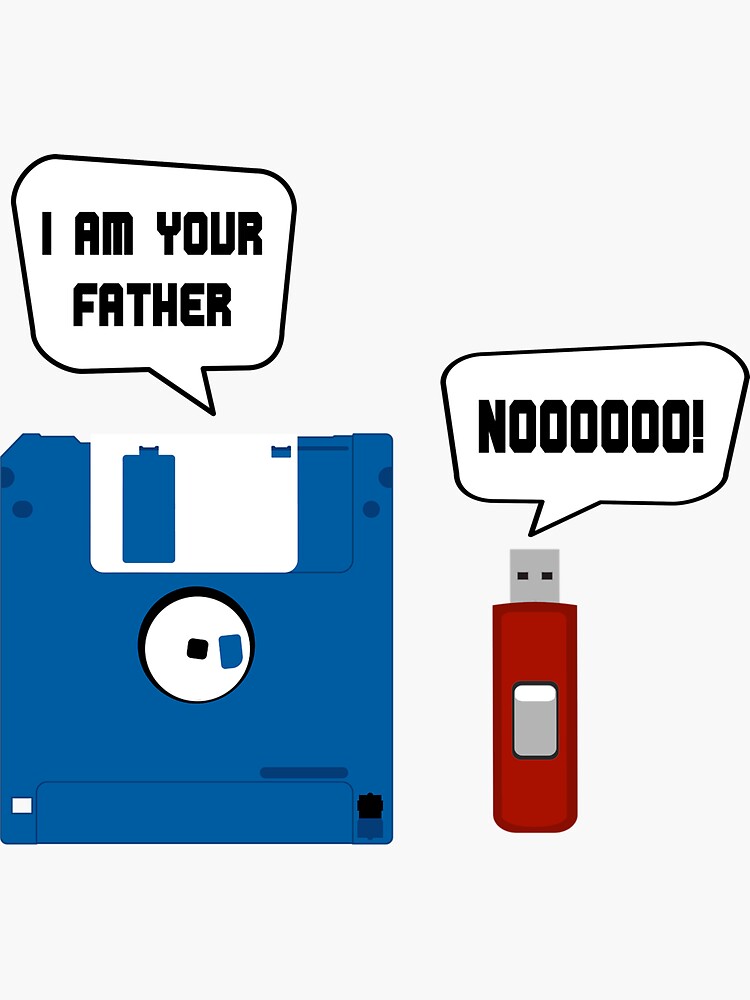 "Floppy disk USB stick I Am Your Father Funny retro computer" Sticker