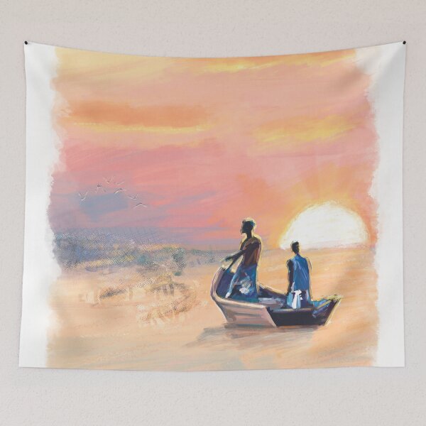 Item preview, Sunset Fishing Art designed and sold by From-ouda-space.