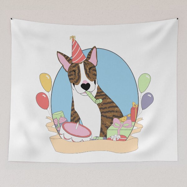 Item preview, Birthday Bull - Brindle & White designed and sold by Qtea.