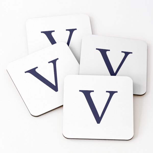 Item preview, Navy Blue On White Basic Monogram V designed and sold by rewstudio.
