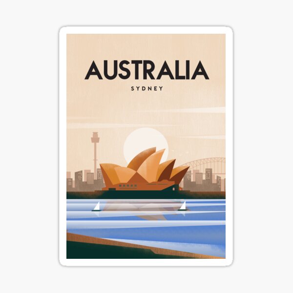 "Australia Sydney Travel Poster" Sticker For Sale By Caravanstudio ...