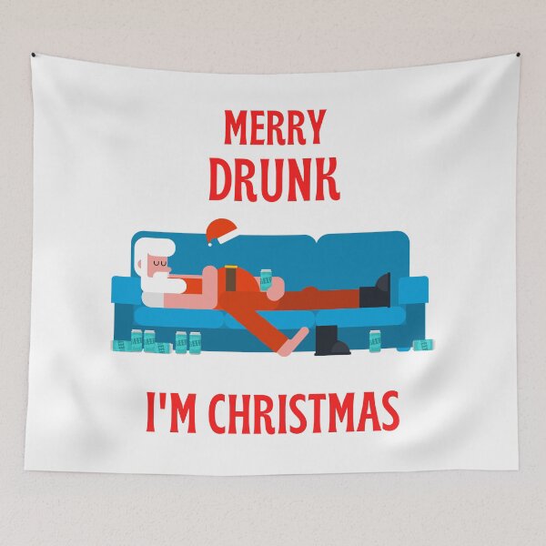 Item preview, Merry Drunk I'm Christmas - Funny Christmas Design With Drunk Santa Claus on Sofa designed and sold by Irelene.