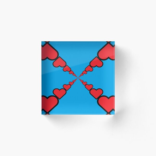 Series of emoji red hearts Acrylic Block