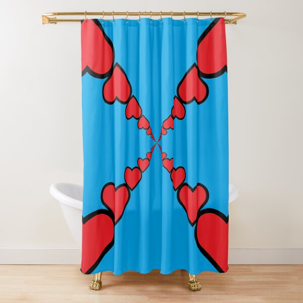 Series of emoji red hearts Shower Curtain