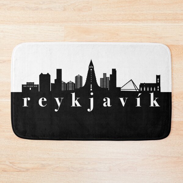 Item preview, minimalist reykjavik skyline black and white color block  designed and sold by neopop.