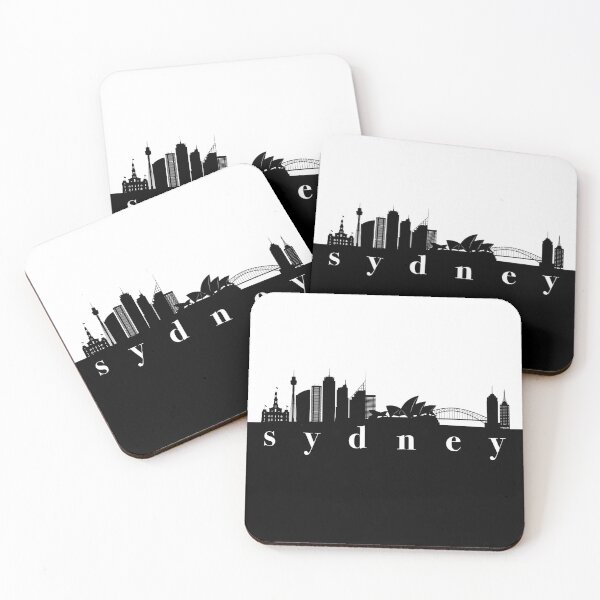 Artikelvorschau, minimalistischer Sydney Skyline Schwarzweiss-Farbblock entworfen und verkauft von neopop.